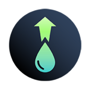 Blood drop with arrow pointing up