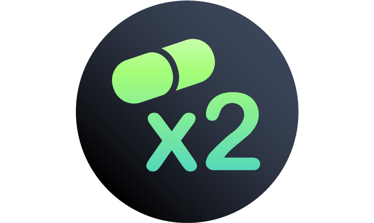 Twice daily pill icon.