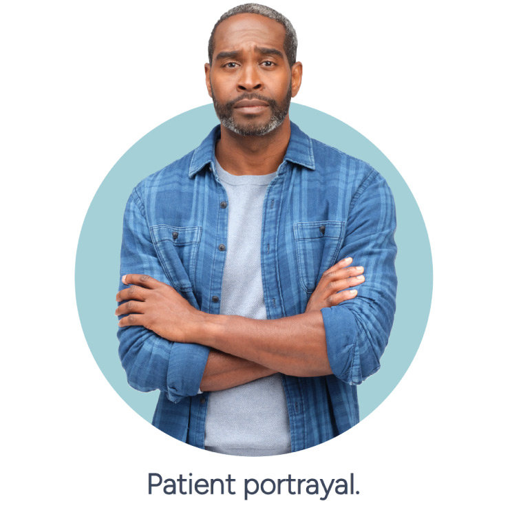 Image of a man, portrayal of a patient currently on a C5i