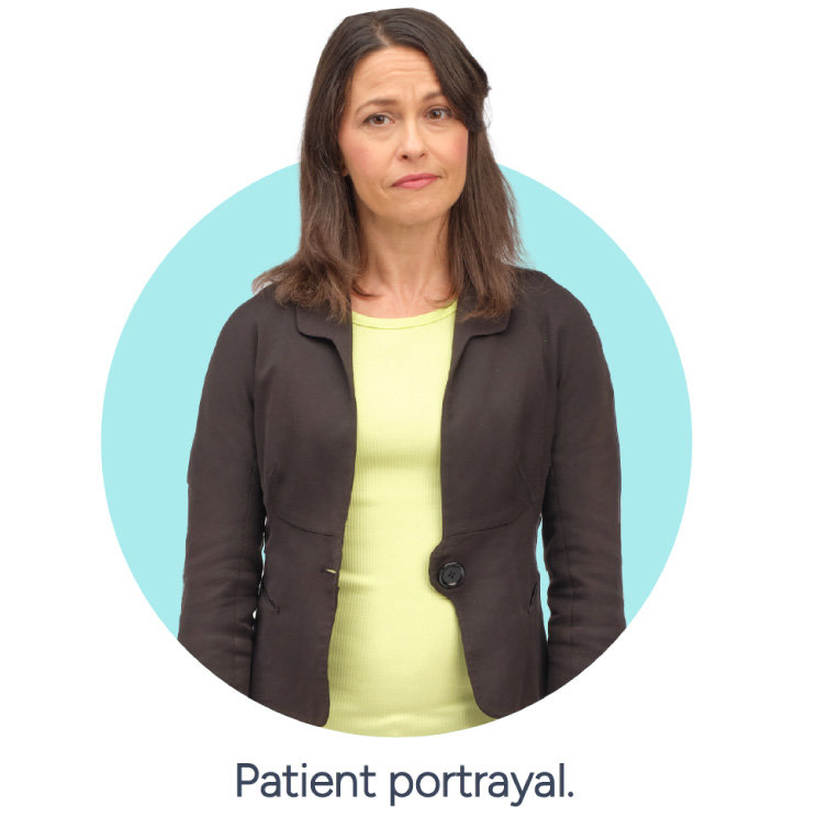 Image of a woman, newly diagnosed patient portrayal