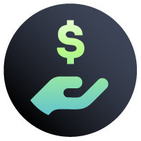 Icon of hand with dollar sign